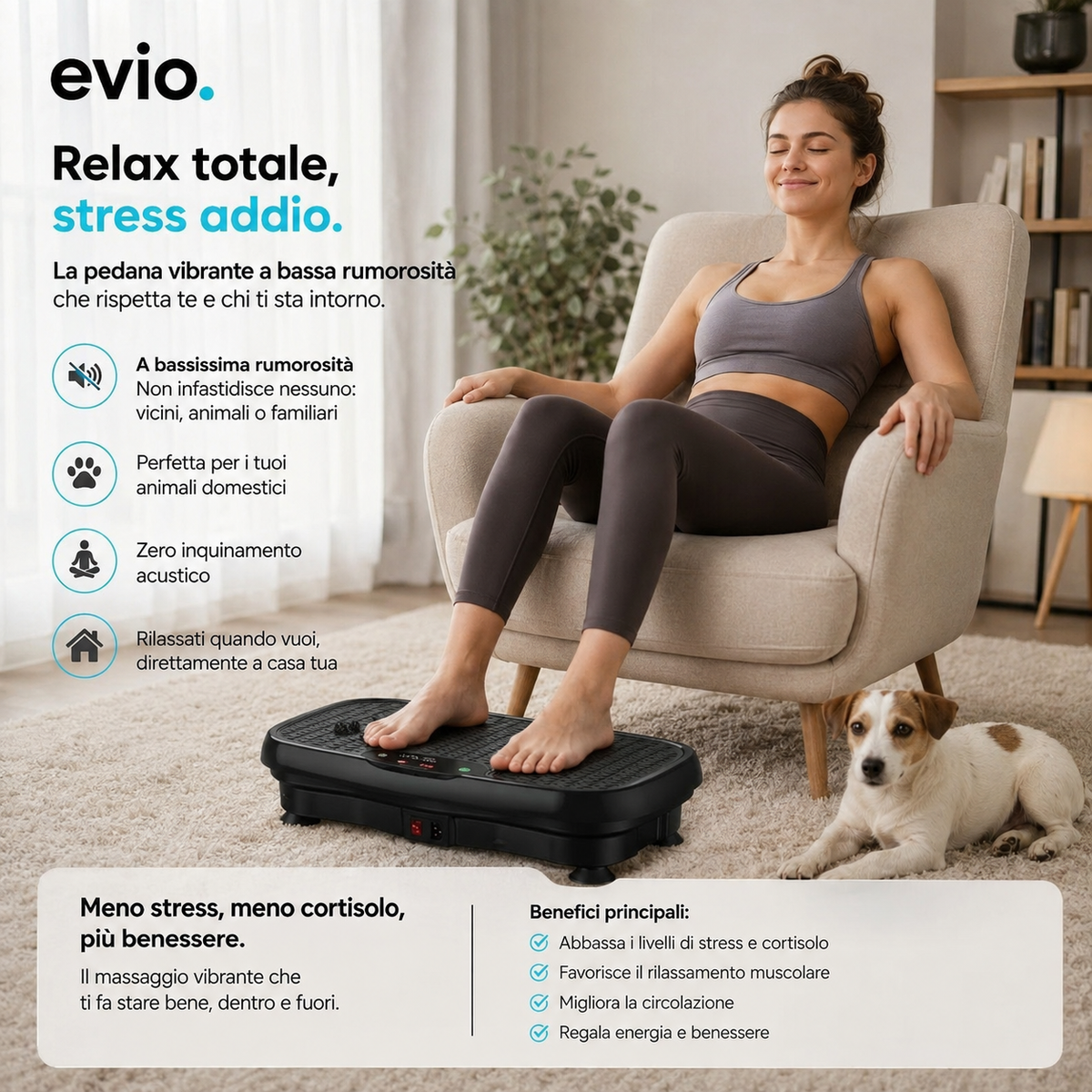 Relax da seduti con la pedana vibrante evio